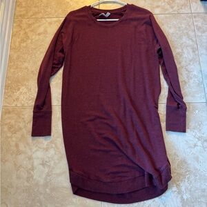 Athleta Burgundy Long Sleeve Sweater Dress